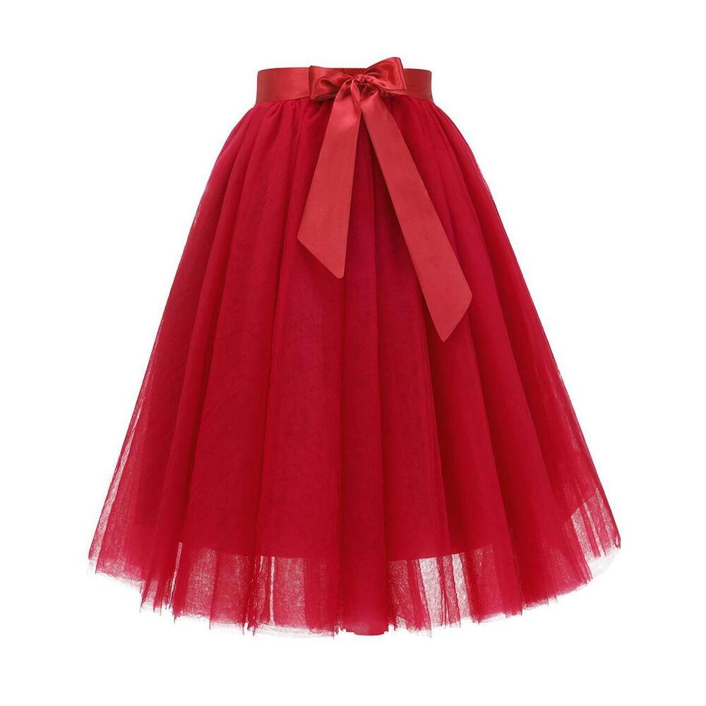 5149 Tulle Skirt A Line Knee Length Tutu Tulle Prom Party Skirt Plus Size